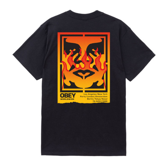 Obey Ανδρική κοντομάνικη μπλούζα Icon Stencil Flame Tee